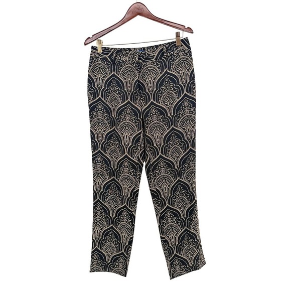 J.McLaughlin Pants - J.McLaughlin Womens‎ Black Gold Damask Jacquard Straight Leg Pants Size 6